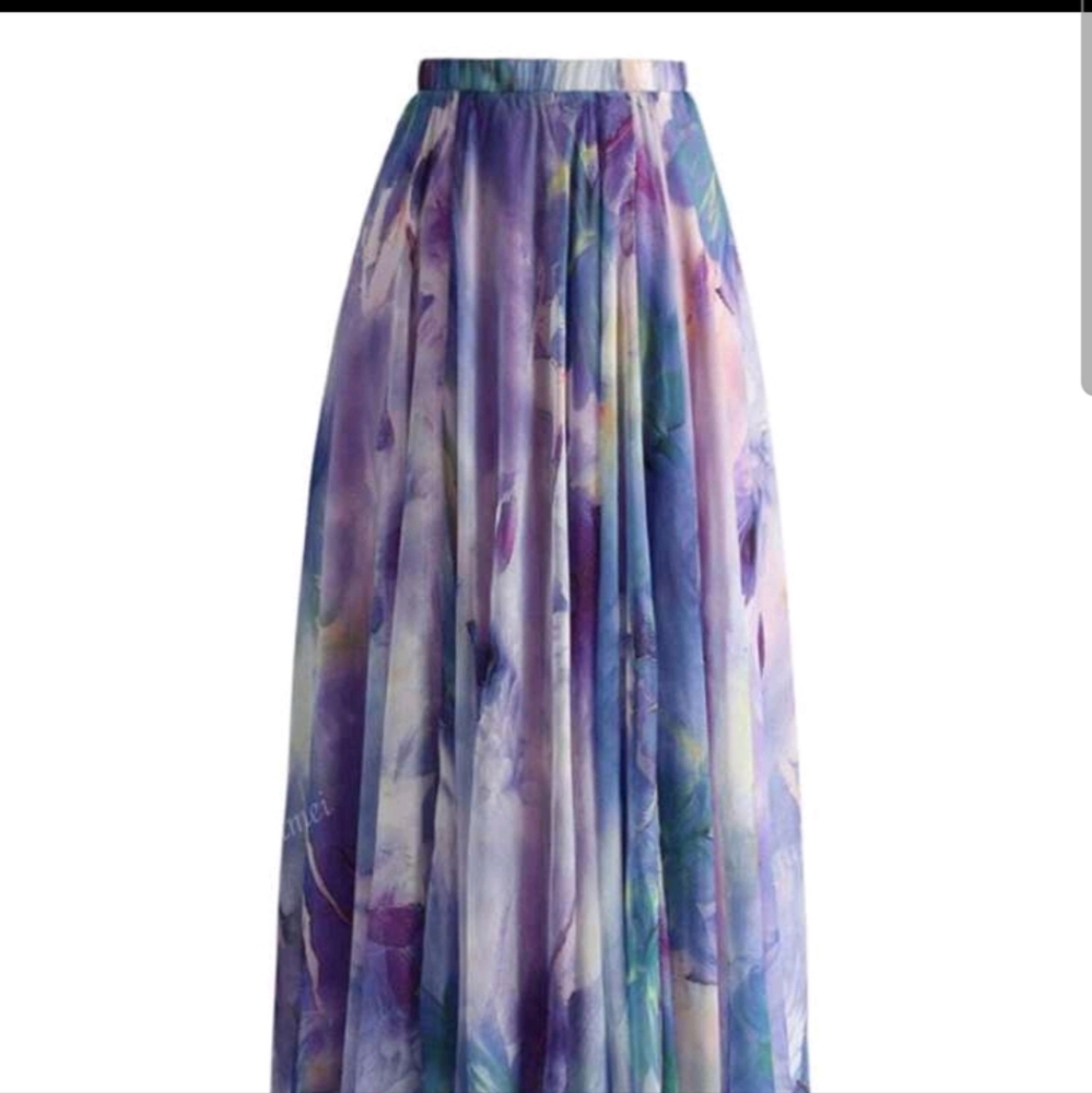 Floral Purple Maxi Skirt